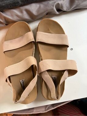 Steve Madden Nude Elastic Strap Espadrille Sandals - Women